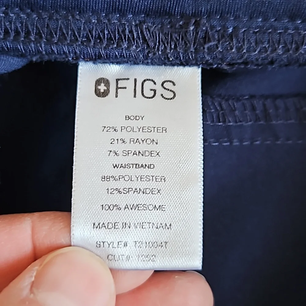 Figs Navy Blue Scrub Pants Size Large Tall - Picture 8 of 9